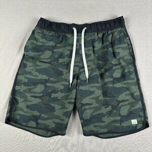 Vuori Banks Green Camo Black Trim 8.5" Shorts Men's Medium M